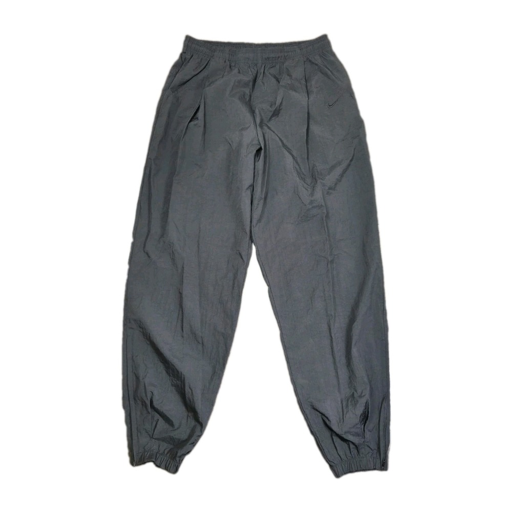 Vintage 90s Nike Windbreaker Track Pants Mens XL Black Ankle Zip Pleated Jogger